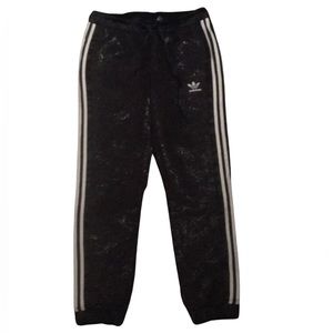 Adidas embossed shiny track pants